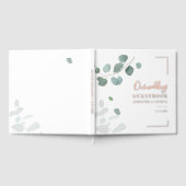 Waterverf Eucalyptus Roos Gold Folie Wedding Gastenboek (Volledig)