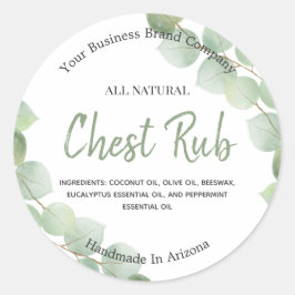 Waterverf Eucalyptus Rub - Productlabel Ronde Sticker