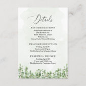Waterverf Eucalyptus Sage Green Wedding Details Informatiekaartje (Voorkant)