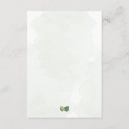 Waterverf Eucalyptus Sage Green Wedding Details Informatiekaartje (Achterkant)