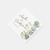 Waterverf Eucalyptus Sage Green Wedding Servet (Hoek)