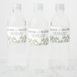 Waterverf Eucalyptus Sage Green Wedding Waterfles Etiket