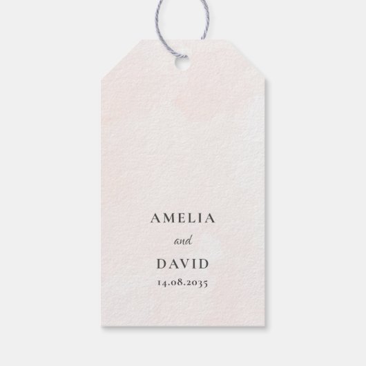 Waterverf Eucalyptus Sage Groen & Oranje bruiloft Cadeaulabel (Achterkant)