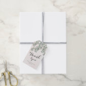 Waterverf Eucalyptus Saliegroen & Oranje Bruiloft Cadeaulabel (Met Touw)