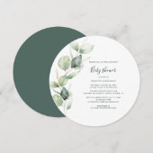 Waterverf Eucalyptus Script-Baby shower Kaart (Voorkant / Achterkant)