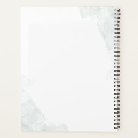 Waterverf Eucalyptus Script Bloemige Trouw Planner (Achterkant)