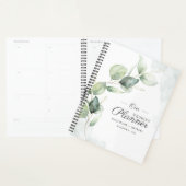 Waterverf Eucalyptus Script Bloemrijke Trouwdag Planner (Display)
