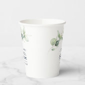 Waterverf Eucalyptus Script Bruidsdouche Papieren Bekers (Links)