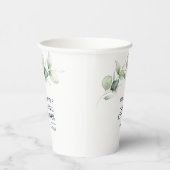 Waterverf Eucalyptus Script Bruidsdouche Papieren Bekers (Rechts)