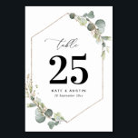 Waterverf eucalyptus script bruiloft kaart<br><div class="desc">waterverf eucalyptusbladeren,  elegant zwart schrift en een geometrisch lijst.</div>