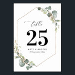 Waterverf eucalyptus script bruiloft kaart<br><div class="desc">waterverf eucalyptusbladeren,  elegant zwart schrift en een geometrisch lijst.</div>