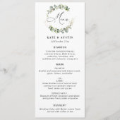 Waterverf eucalyptus script bruiloft menu (Voorkant)