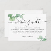 Waterverf eucalyptus script bruiloft wensen goed informatiekaartje (Voorkant / Achterkant)