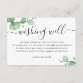 Waterverf eucalyptus script bruiloft wensen goed informatiekaartje (Voorkant)