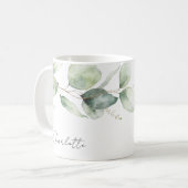 Waterverf Eucalyptus Script Bruiloftsborrel Koffiemok (Voorkant links)