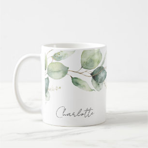 Waterverf Eucalyptus Script Bruiloftsborrel Koffiemok