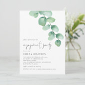 Waterverf Eucalyptus Script Engagement Party Kaart (Staand voorkant)