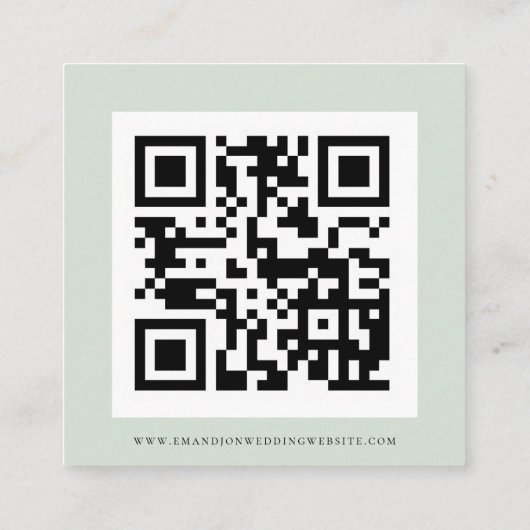 Waterverf Eucalyptus Script QR Code Weduwschap RSV Informatiekaartje (Achterkant)