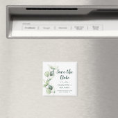 Waterverf Eucalyptus Script Trouw Save the Date Magneet (Insitu (Vaatwasser))