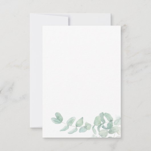 Waterverf Eucalyptus Script Vrijgezellenfeest Kaart (Achterkant)