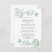 Waterverf Eucalyptus Script Vrijgezellenfeest Kaart (Voorkant / Achterkant)