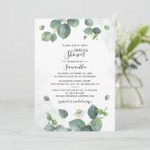 Waterverf Eucalyptus Script Vrijgezellenfeest Kaart (Staand voorkant)