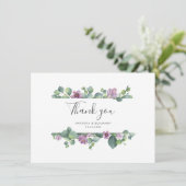 Waterverf Eucalyptus Script Wedding Bedankt (Staand voorkant)