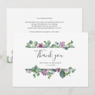 Waterverf Eucalyptus Script Wedding Bedankt