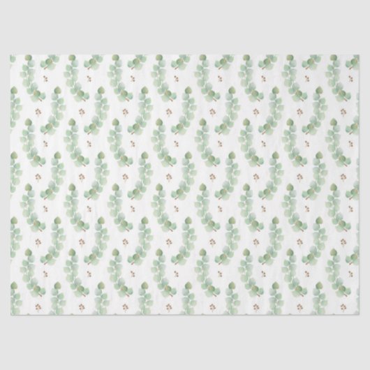 Waterverf Eucalyptus serie ontwerp 6 Tissuepapier (Voorkant)