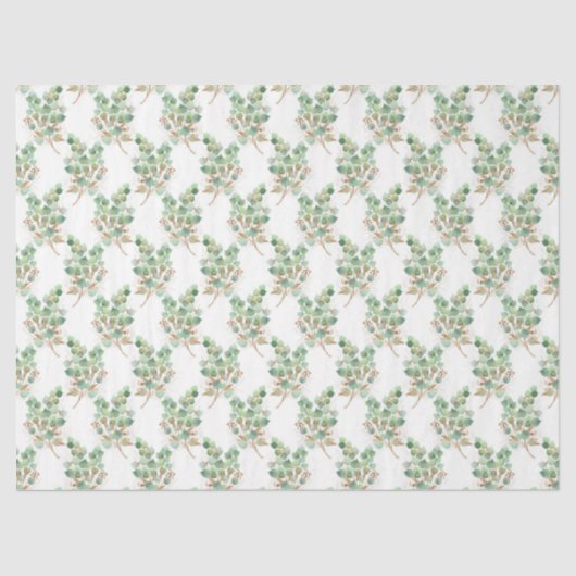 Waterverf Eucalyptus serie ontwerp 7 tissuepapier (Voorkant)