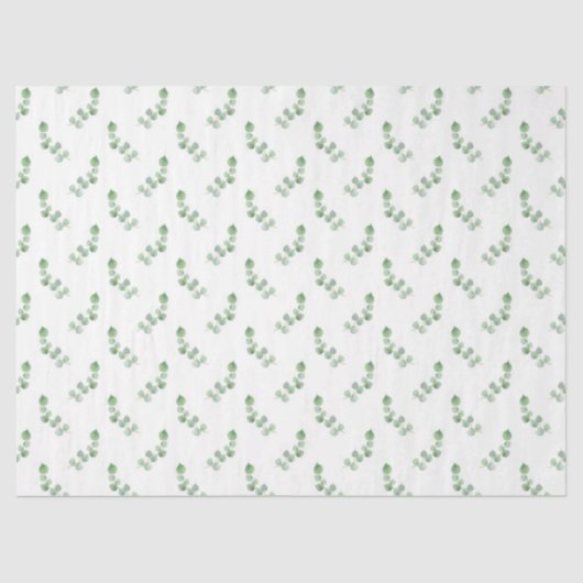 Waterverf Eucalyptus serie ontwerp 9 tissuepapier (Voorkant)