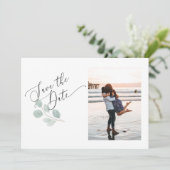 Waterverf Eucalyptus Sla de Datum fotokaart op Save The Date (Staand voorkant)