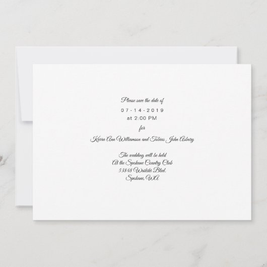 Waterverf Eucalyptus Sla de Datum fotokaart op Save The Date (Achterkant)