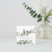 Waterverf Eucalyptus Square Vierkante Visitekaartje (Staand voorkant)