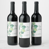 Waterverf Eucalyptus Stam Wijnlabel Wijn Etiket (Flessen)