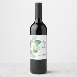 Waterverf Eucalyptus Stam Wijnlabel Wijn Etiket