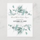 Waterverf Eucalyptus & Succulent Bewaar de datum Briefkaart (Voorkant)