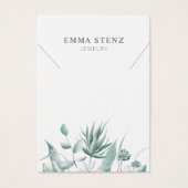 Waterverf Eucalyptus Succulent · Ketting Display Visitekaartje (Voorkant)