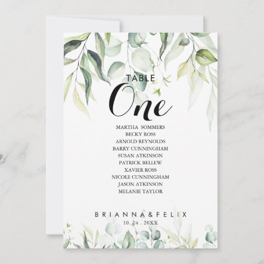 Waterverf Eucalyptus Tabel Nummer 1 Zitplaatje Kaart (Achterkant)