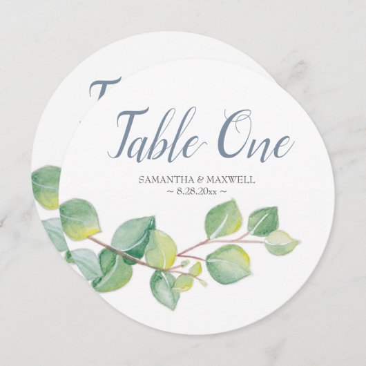 Waterverf Eucalyptus tabelnummer Kaart (Voorkant / Achterkant)