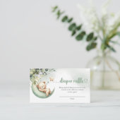 Waterverf eucalyptus teddybeer boven de maan informatiekaartje (Staand voorkant)