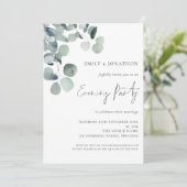 Waterverf Eucalyptus Trouwfeest Avondfeest Kaart (Staand voorkant)