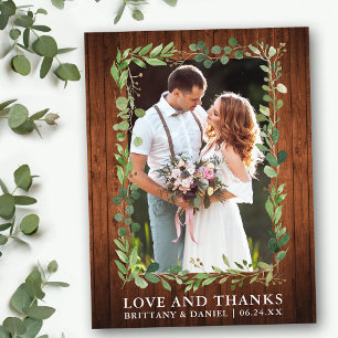 Waterverf Eucalyptus Trouwliefde Dank Hout Briefkaart