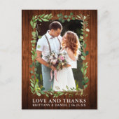 Waterverf Eucalyptus Trouwliefde Dank Hout Briefkaart (Voorkant)