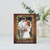 Waterverf Eucalyptus Trouwliefde Dank Hout Briefkaart (Staand voorkant)