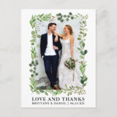 Waterverf Eucalyptus Trouwliefde en Dank Briefkaart (Voorkant)