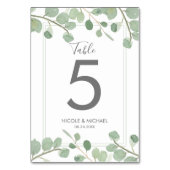 Waterverf Eucalyptus Trouwtafel nummer Kaart (Voorkant)