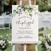 Waterverf Eucalyptus Unplugged Wedding Ceremony Poster