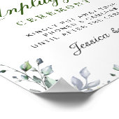 Waterverf Eucalyptus Unplugged Wedding Ceremony Poster (Hoek)