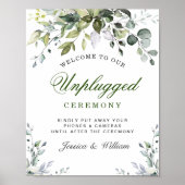 Waterverf Eucalyptus Unplugged Wedding Ceremony Poster (Voorkant)